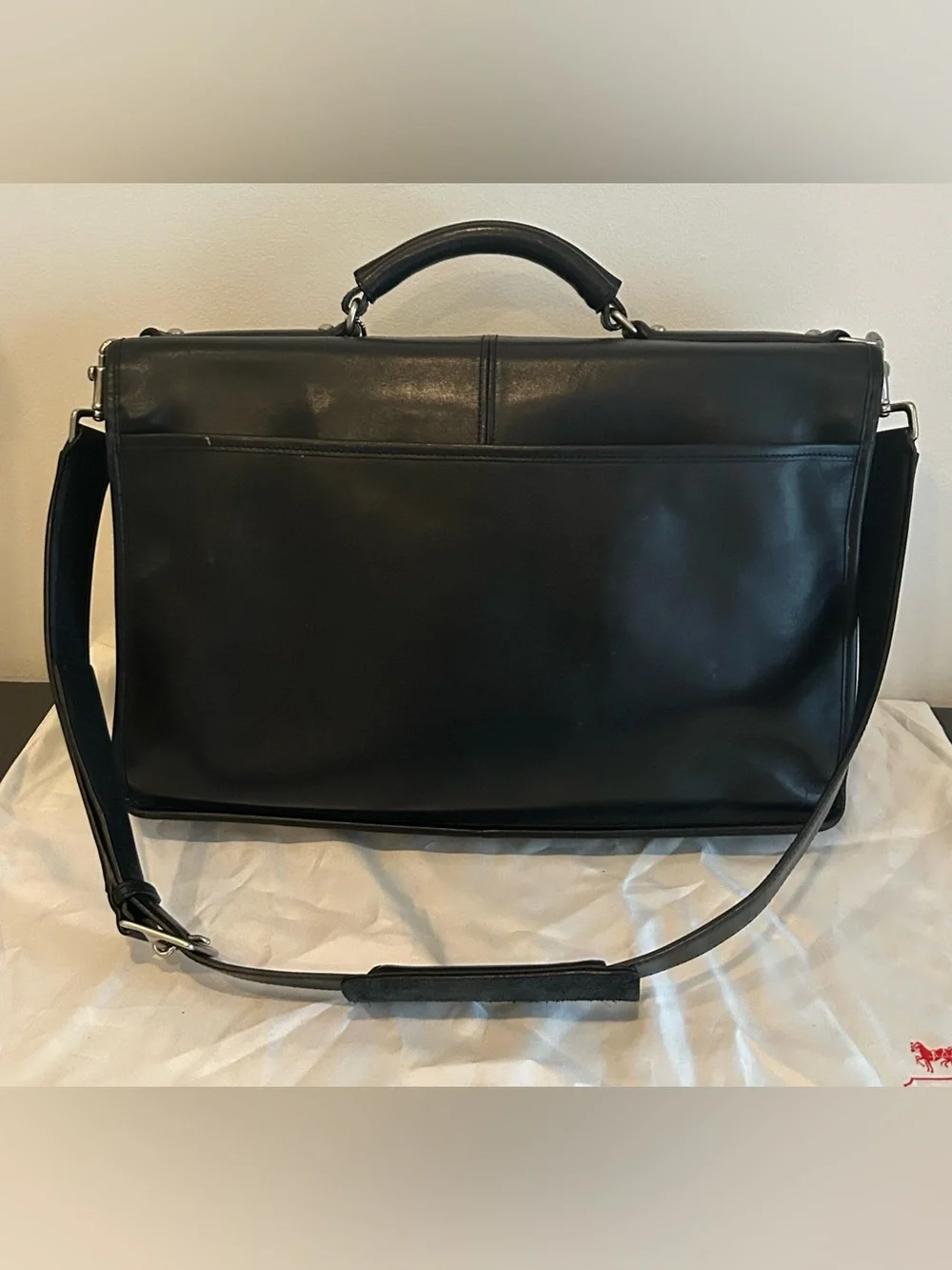 Coach Metropolitan Black Leather Briefcase Messenger Laptop Bag F6455
